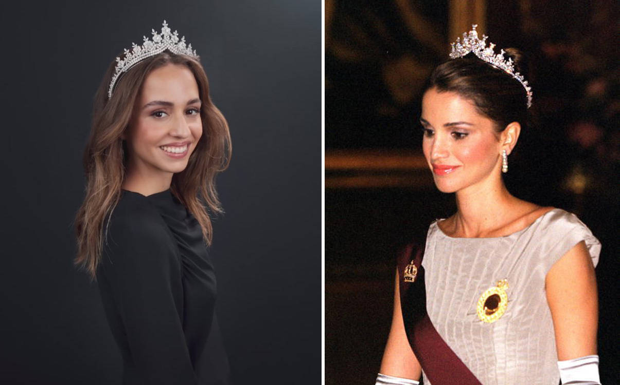 官宣大婚日期后,约旦王室也放出了伊曼公主首次佩戴王冠的照片,这顶