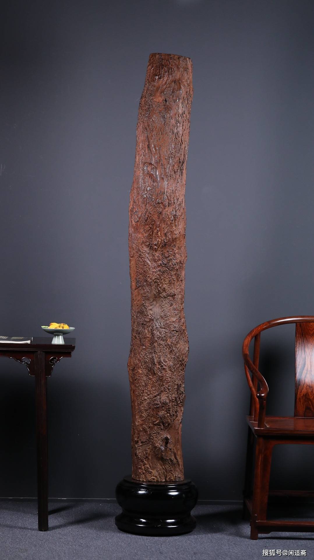 来自大自然的恩赐,老挝大红酸枝满瘤疤,风水柱_底座_包浆_纹理