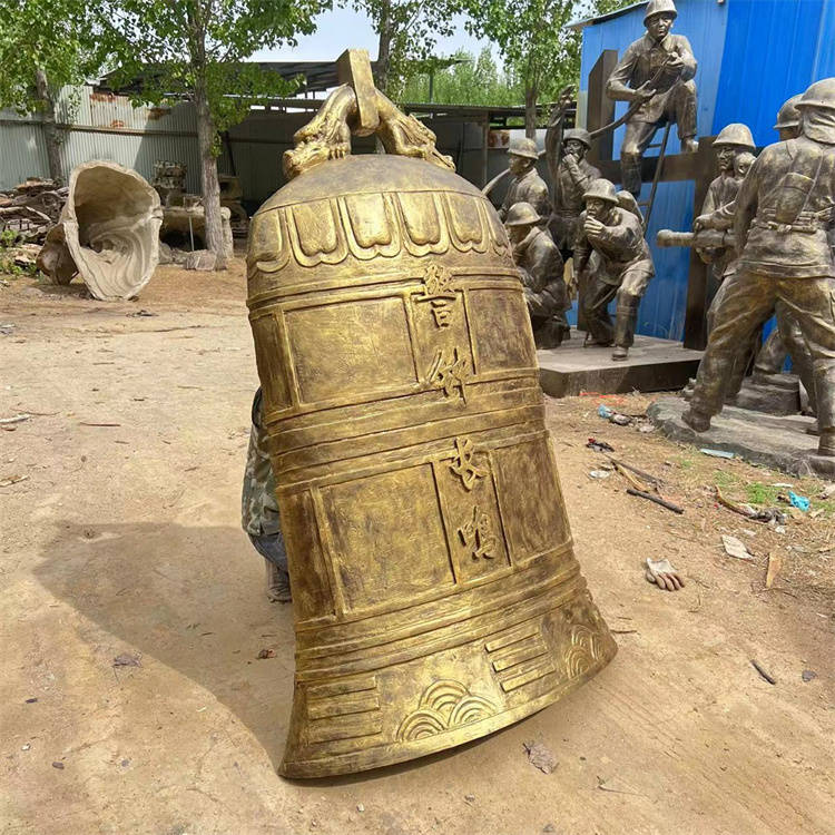 玻璃钢警钟长鸣浮雕 警钟雕塑_警示_装饰_公共场所