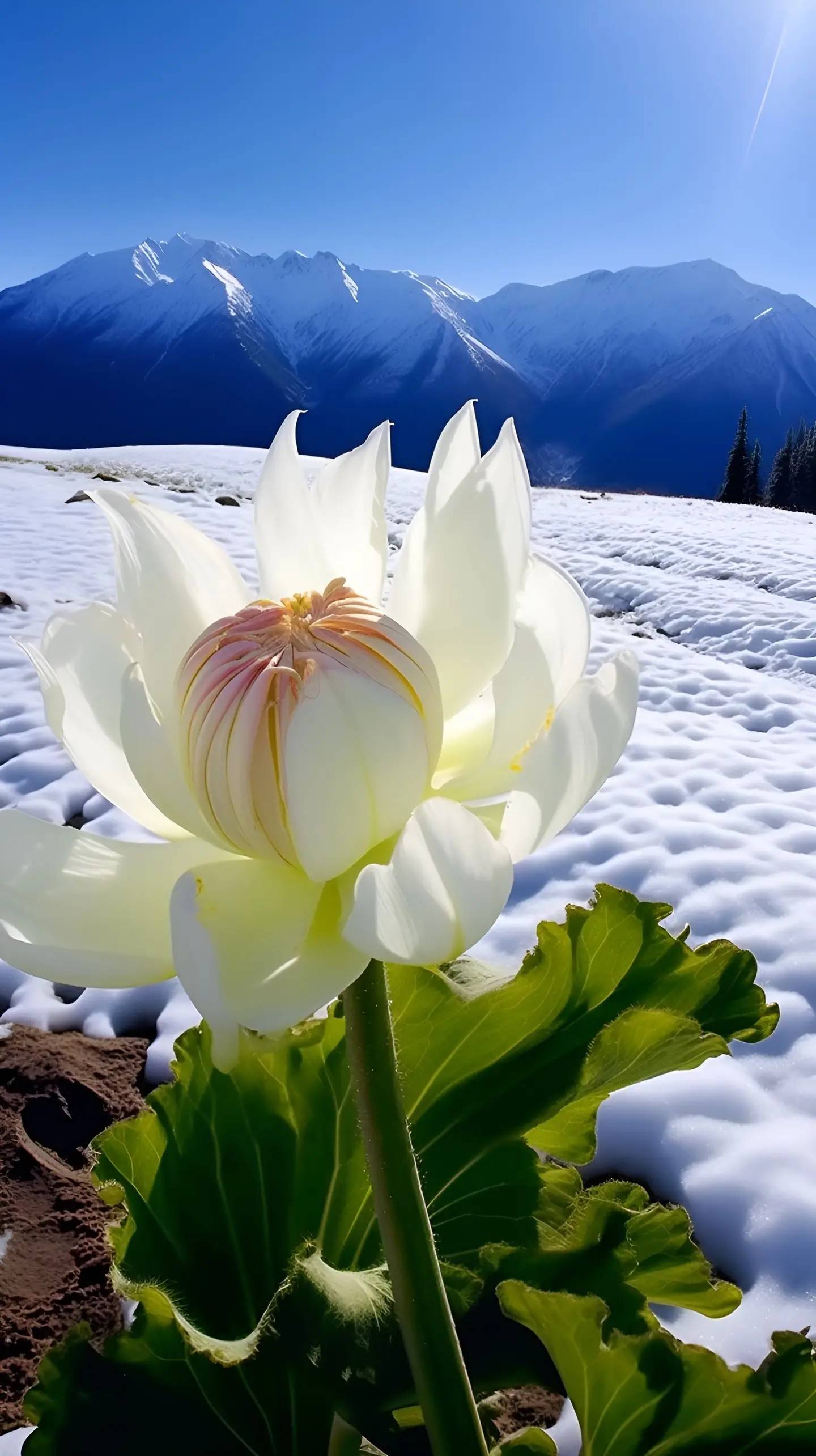 真实冰山雪莲花的图片图片