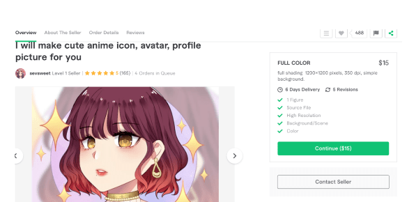 Make cute anime icon, avatar, profile picture for you by Sevsweet