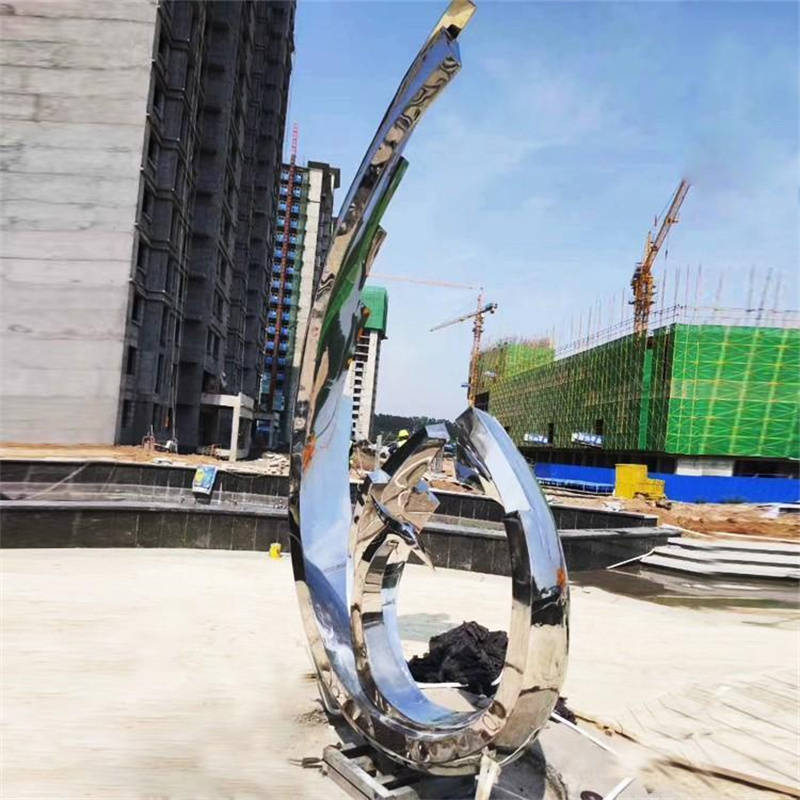 镜面不锈钢喷镀彩绘抽象凤凰动物雕塑