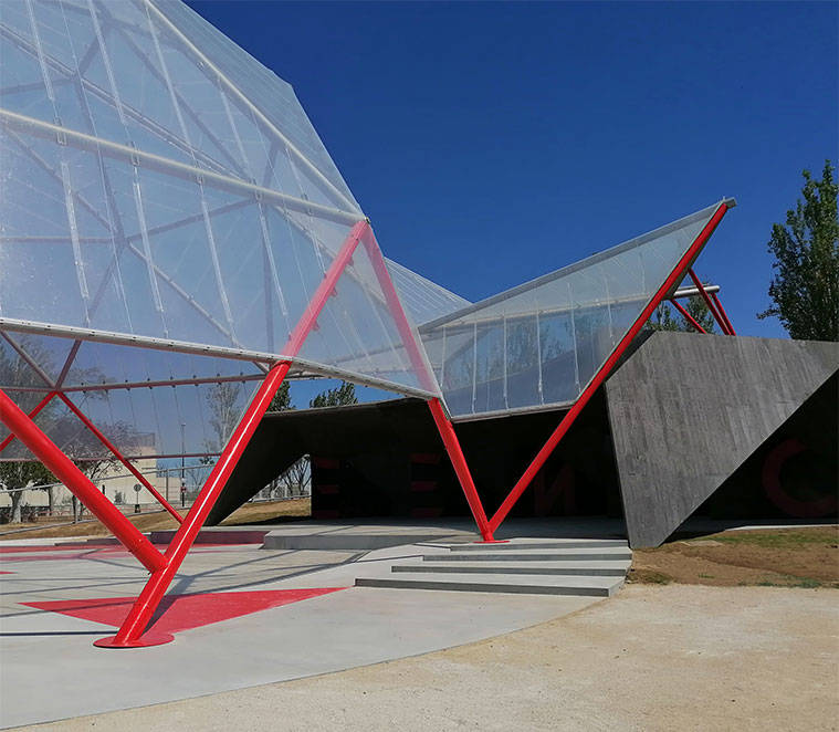 etfe膜结构丨公园的优美etfe单层圆顶_三角形_直径_项目