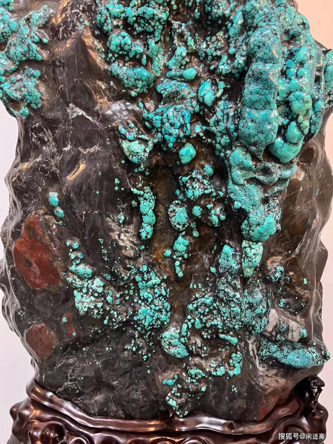 中式厅堂清供摆件,绿松石原石赏摆_宝石_色泽_质地