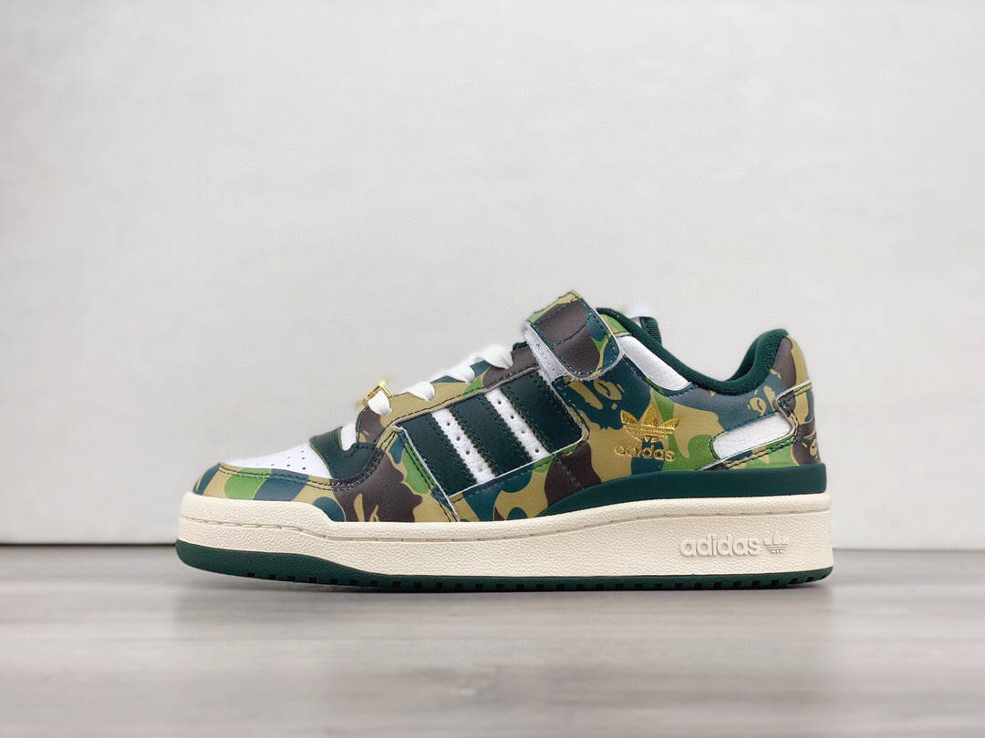 adidas forum 84 x bape 30th anniversary 联名复古迷彩运动球鞋_标