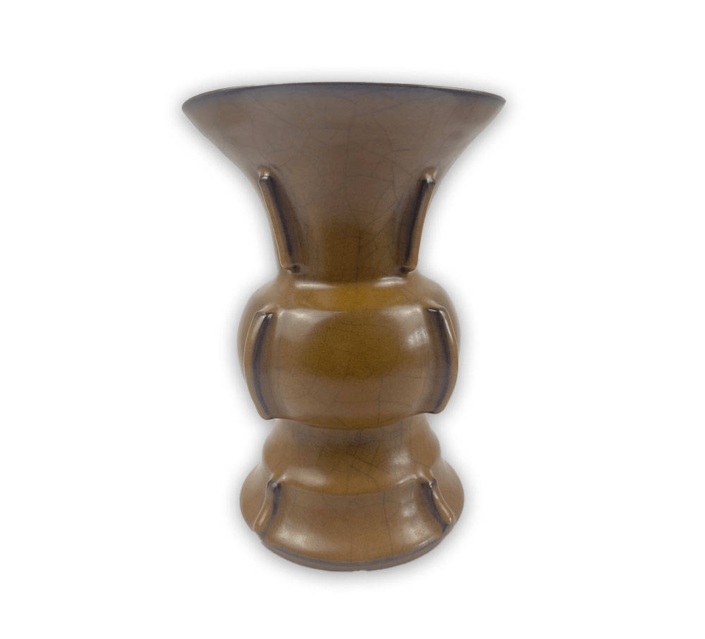 鳝鱼黄釉开片出戟撇口尊_造型_瓷器_价值