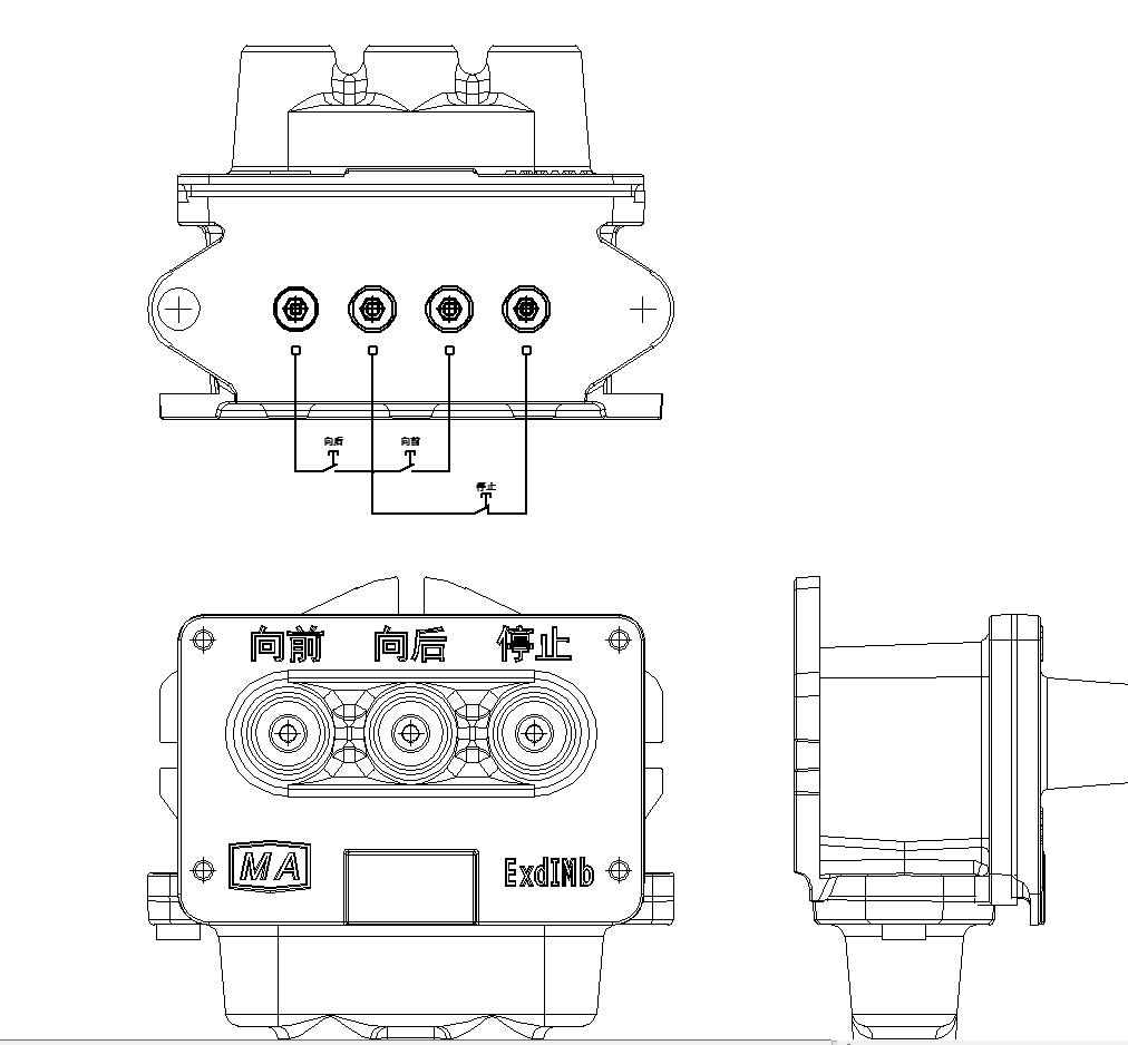 防爆急停按钮接线图图片