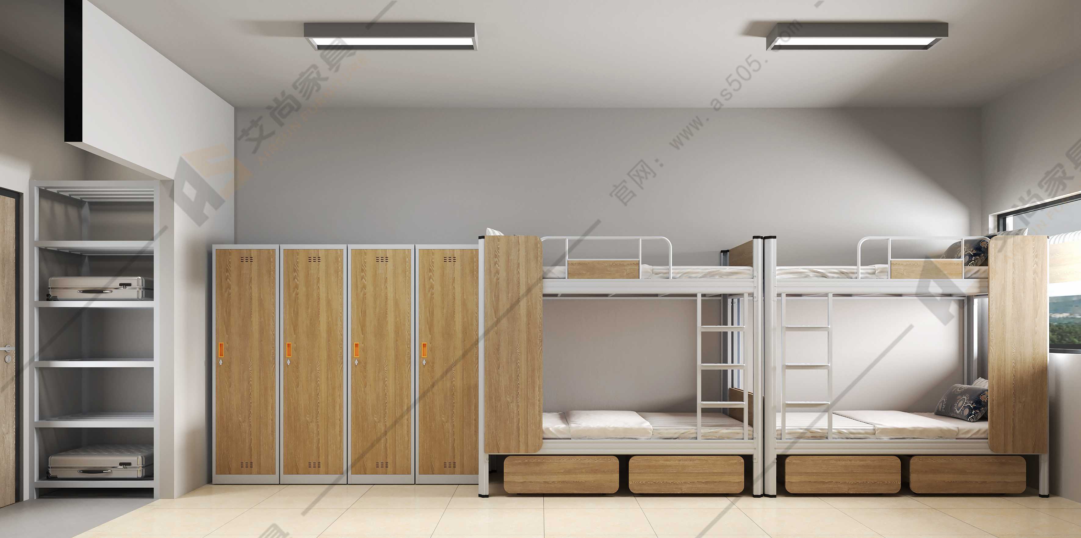 艾尚员工宿舍床,给员工舒心的宿舍生活_空间_尚四人_上下床