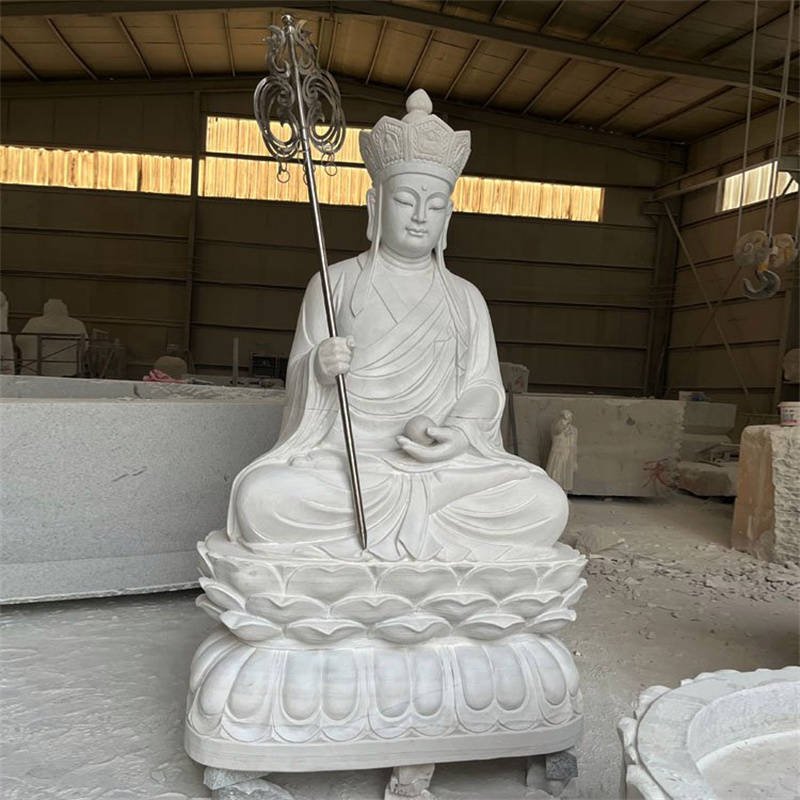 石雕地藏王佛像石头释迦摩尼观音菩萨像雕塑寺院寺庙新中式人物摆件