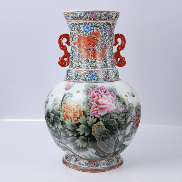 张松茂海棠花开瓶粉彩瓷器瓷瓶 景德镇瓷器家居摆件_陶瓷_世家_手工艺