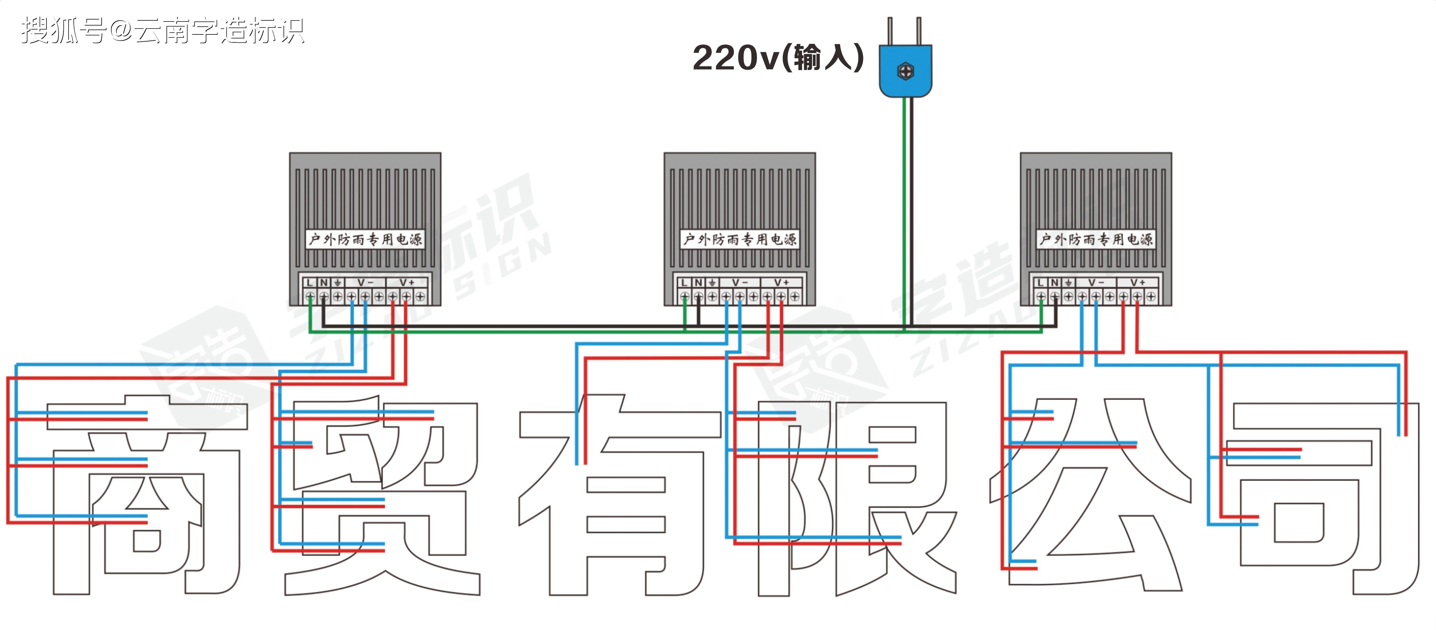 发光字电源接法图解图片