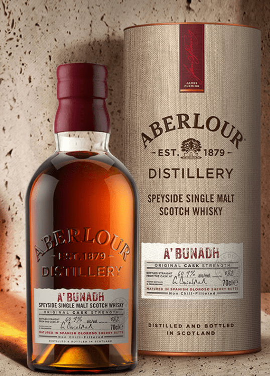 推荐亚伯乐 阿布纳(aberlour abunadh),桶强威士忌,混合了香料,干果