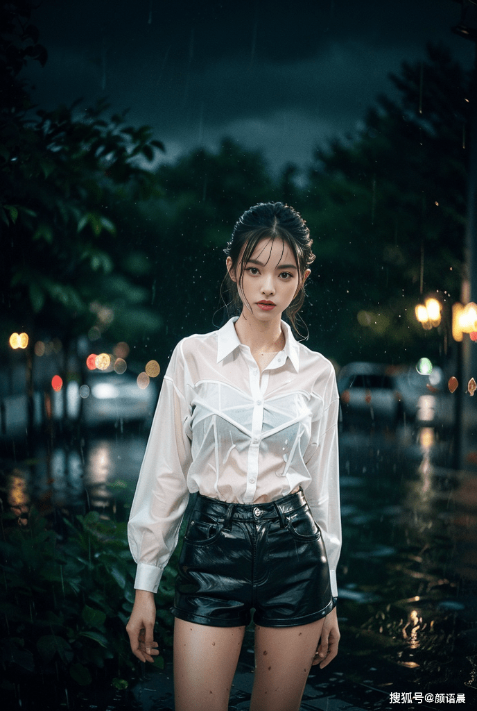 高清美女壁纸,夜拍雨中的美丽小姐姐,秀出别样美感_城市_魅力_发丝