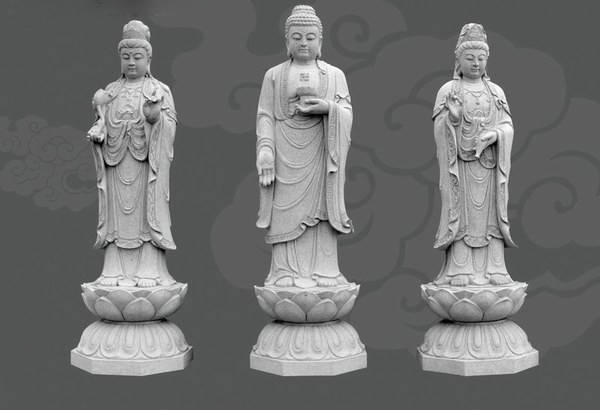 常见的石雕佛像组合形式有哪些?_三圣_菩萨_东方