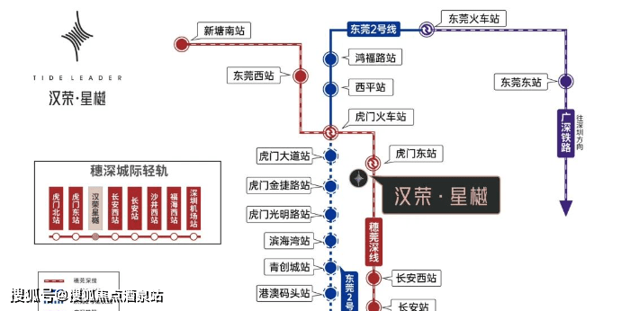 藍地鐵2線虎門大道站(直線距離約1km)82雙軌道:穗深城軌虎門東站