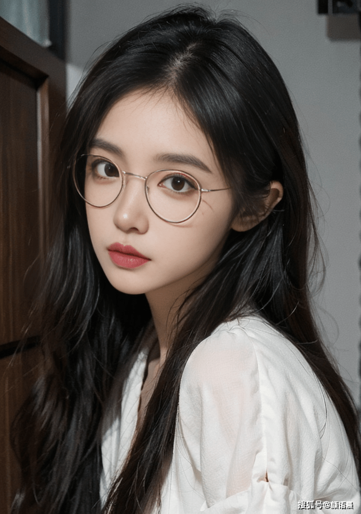 高清美女壁纸,戴着眼镜身穿白衬衫的文静小姐姐