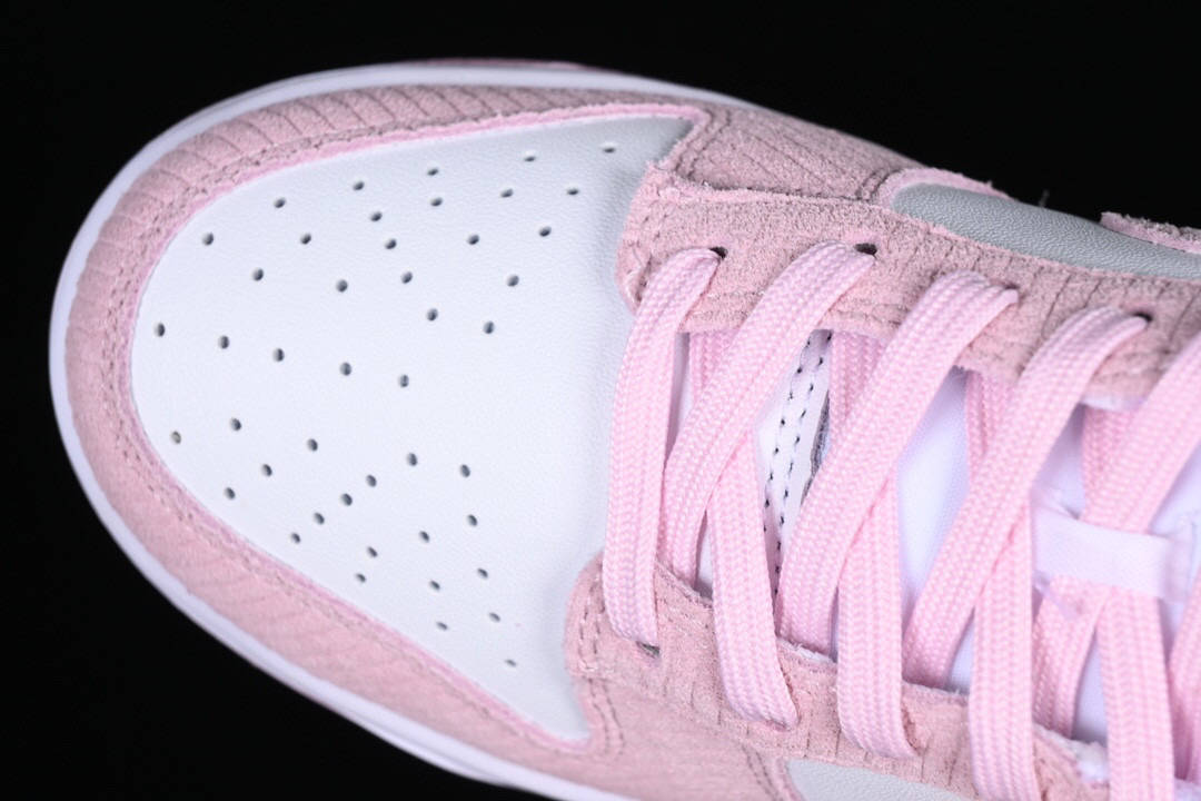 耐克nike dunk low pink corduroy 脏粉灯芯绒低帮运动鞋_粉色_白色