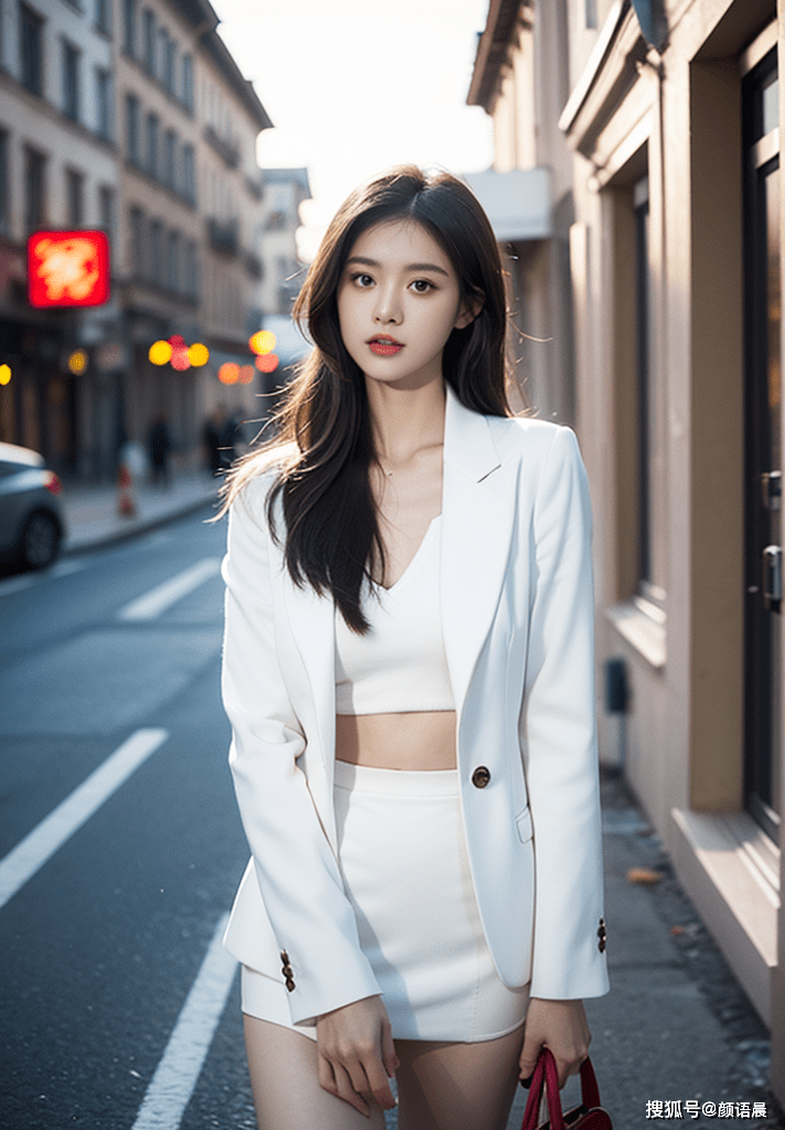 高清美女壁纸:白色西装短裙,职业装美人_气质_身材_双腿