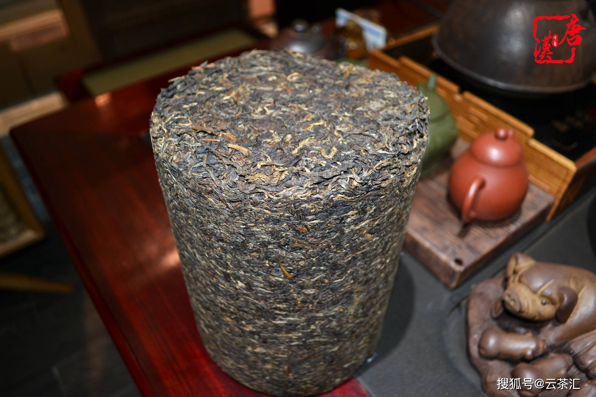 唐汉普洱千年古树茶柱2009年六六大顺普洱生茶