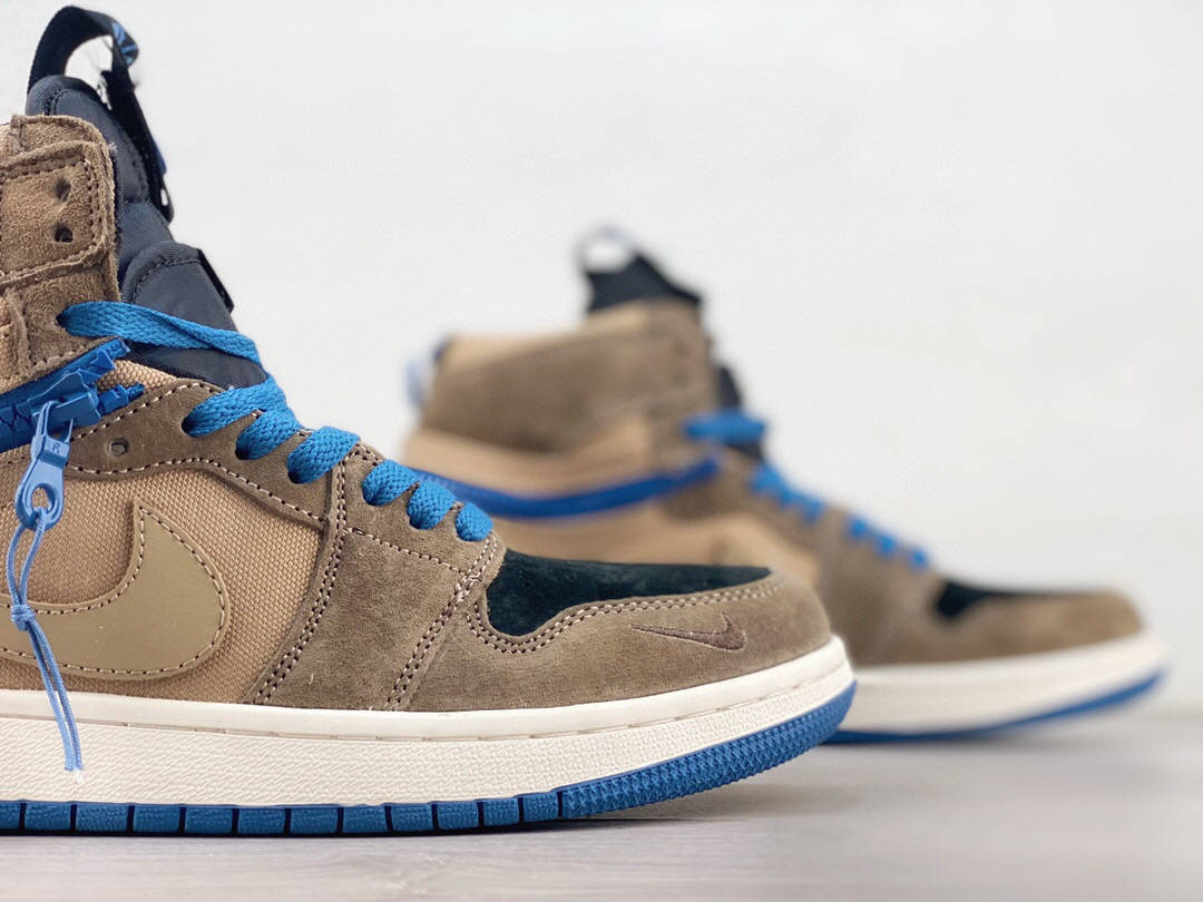 乔丹air jordan 1 high switch black brown 黑棕拉链篮球鞋_鞋帮