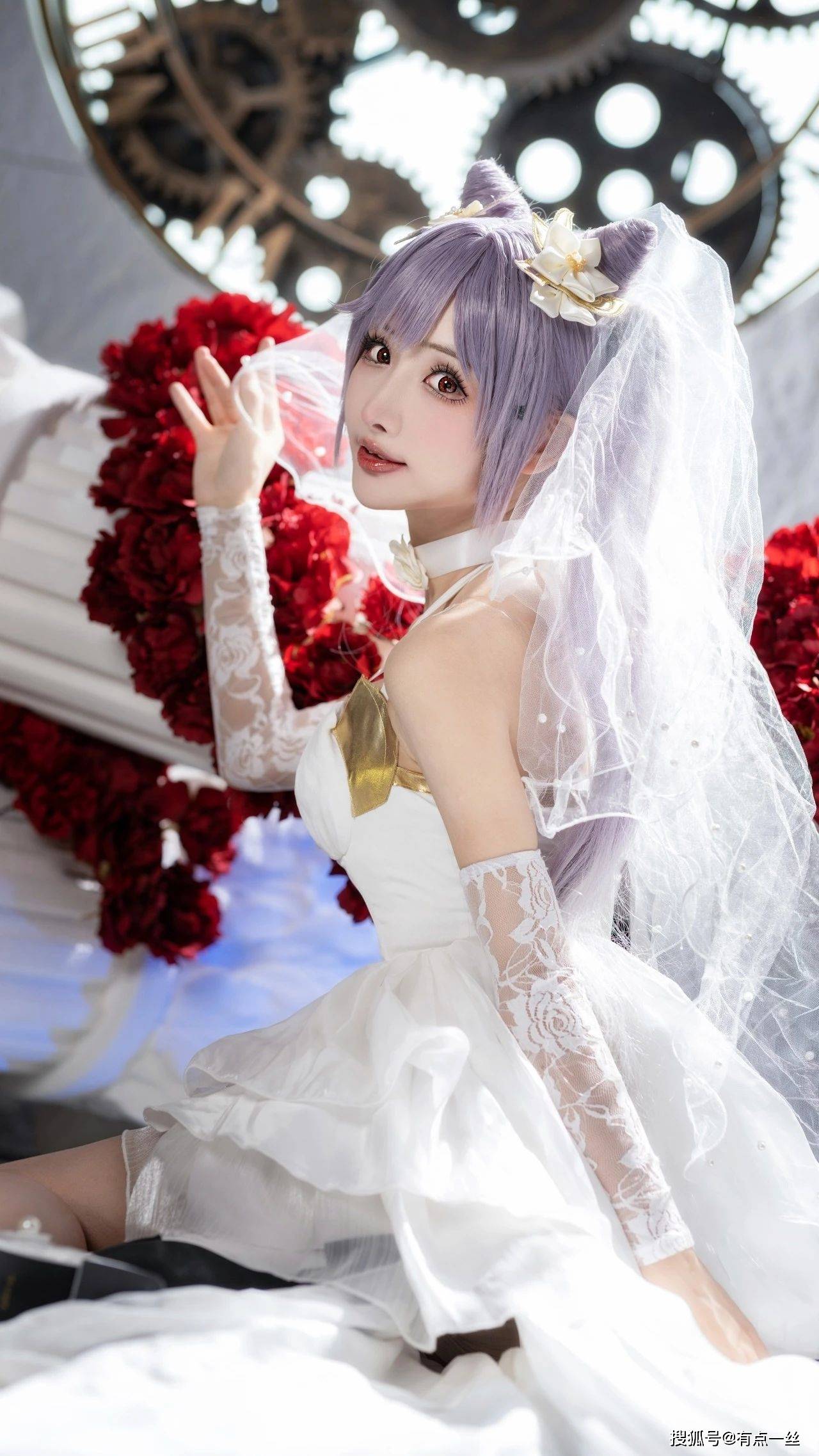 刻晴 婚纱版本丨紫氯氯_阿晴_那多_展开的