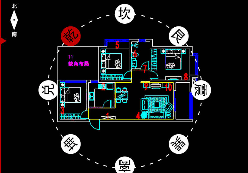 房间五行风水布局图解图片