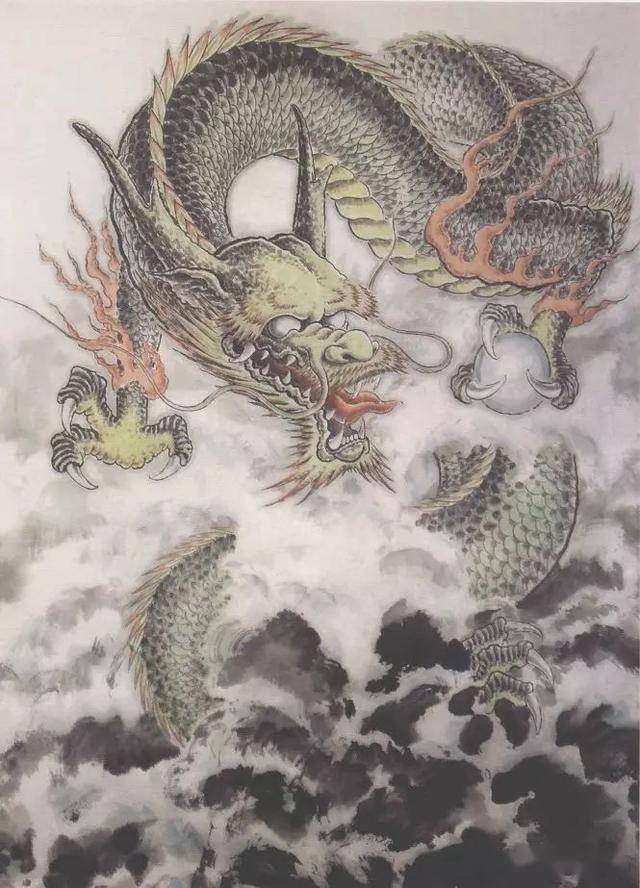 彩墨龙画法步骤解析——《碧水游心》