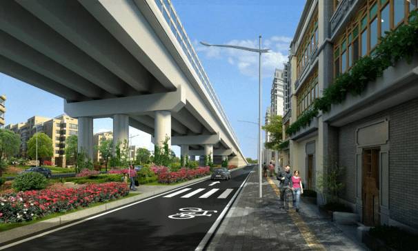 西起教育園區二環路匝道,東至遊仙區遊仙東路,先後經過牌坊溝,西山北