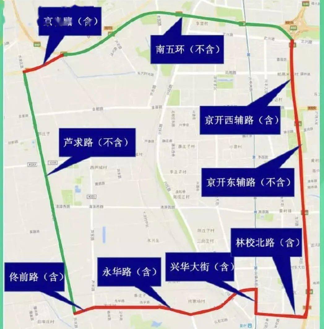 北京限行路段地图图片
