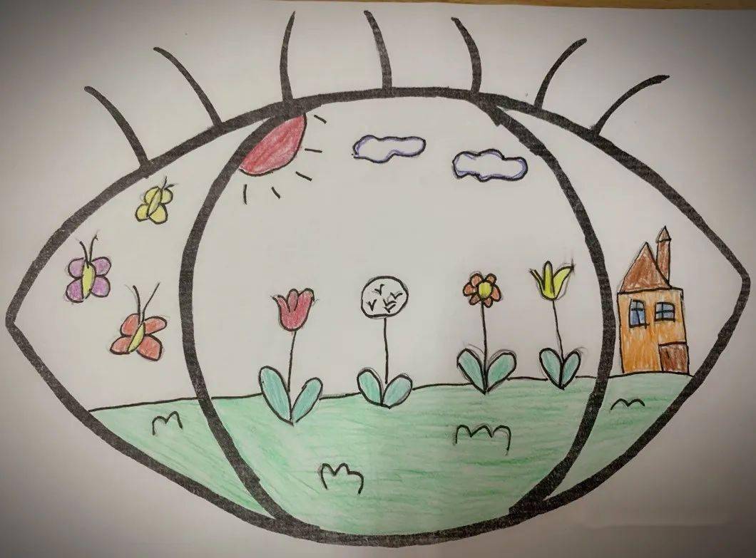 宝贝们进行了爱眼日主题绘画,在生动有趣的绘画中,学习健康用眼知识.