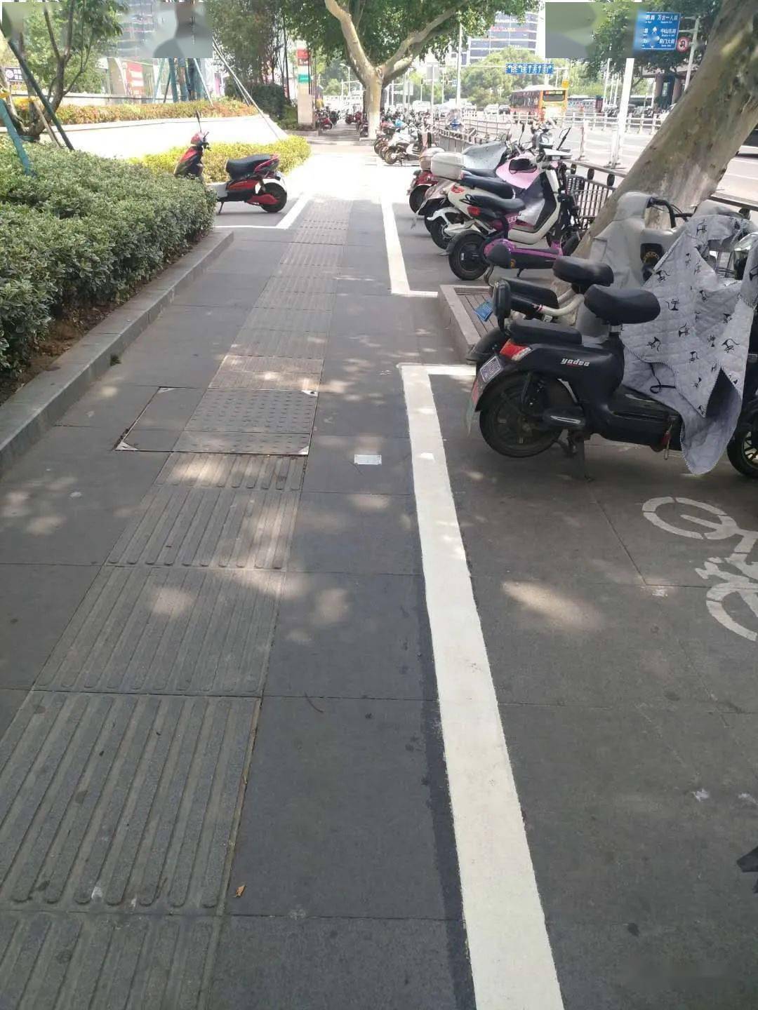 非机动车停放整齐划一成新"风景线"_停车线