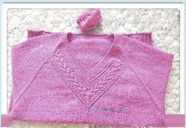 从上往下织女士棒针v领套头毛衣好看又实穿