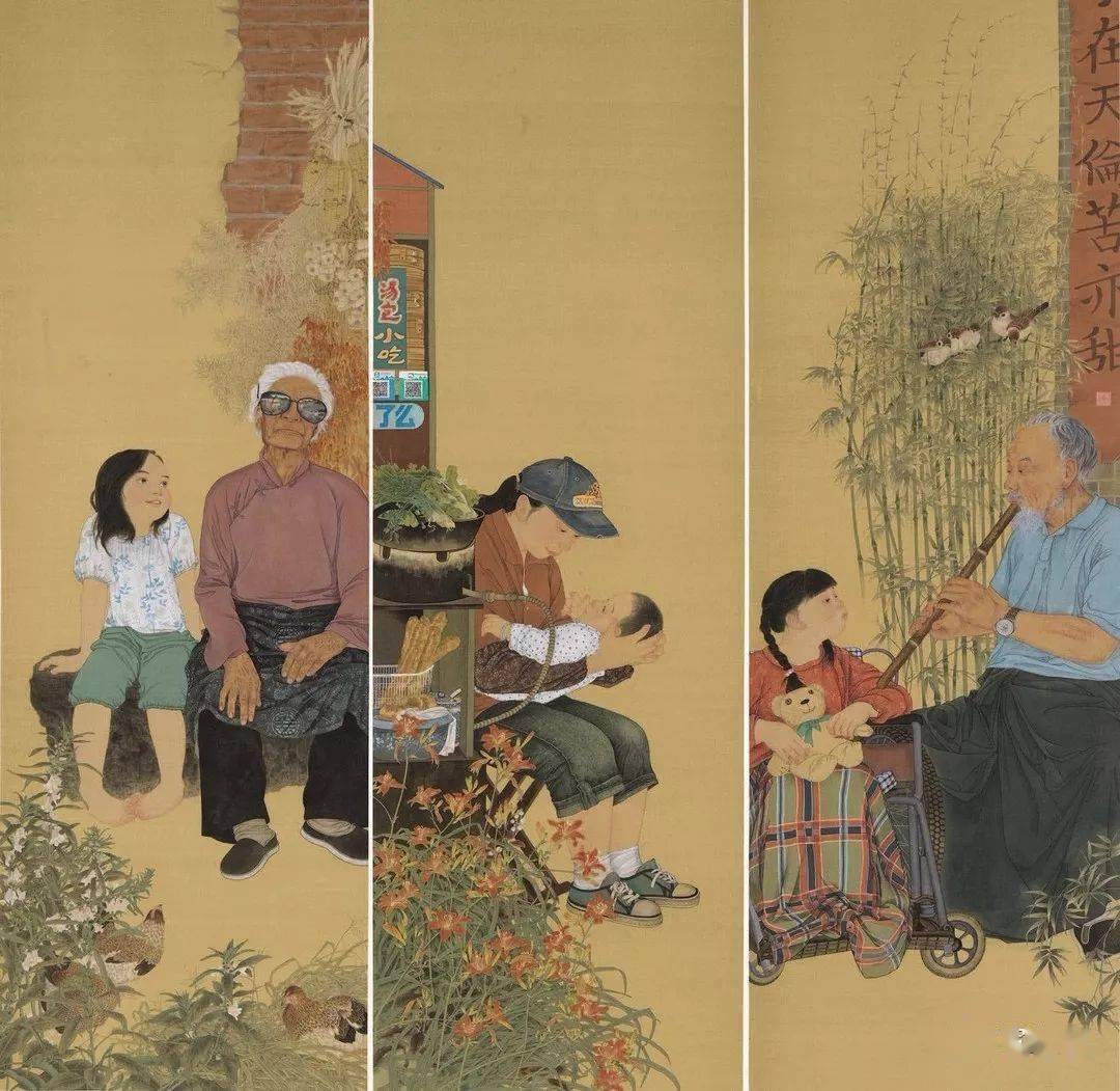 中国画聂荣臻与白求恩 蒋彦 230cm×181cm 中国画塞罕坝记忆 蒋世国