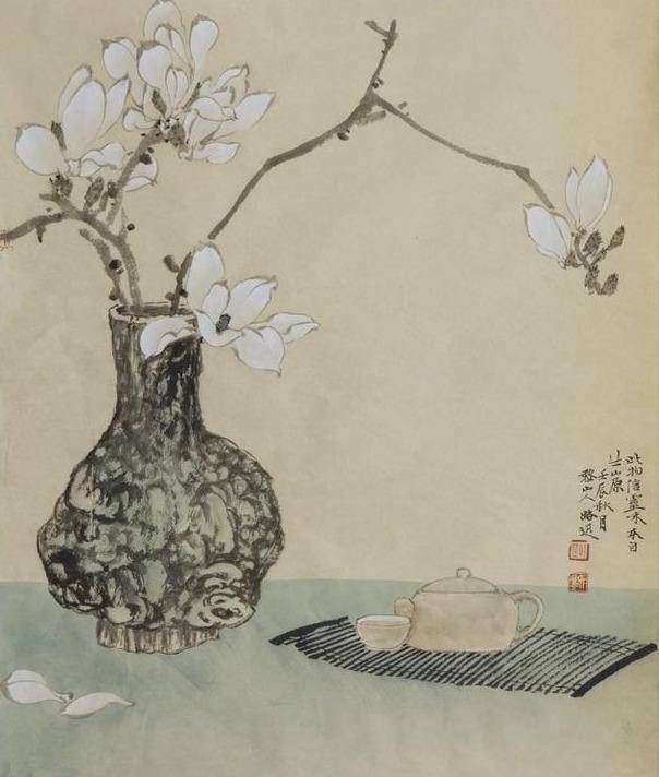 中国画帅气的青年画家郑路迅作品之熟宣小写意