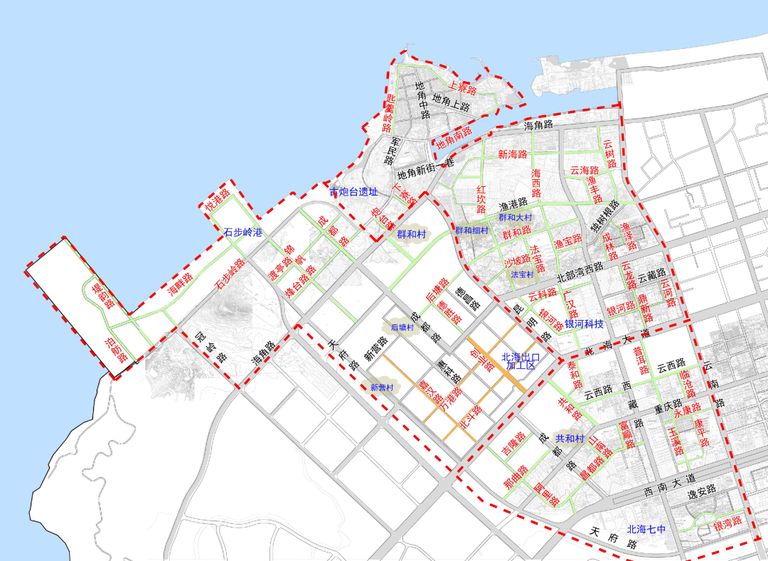 北海路名大调整海景大道改叫廉州湾大道