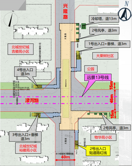 (北城世纪城站车站方案平面图)