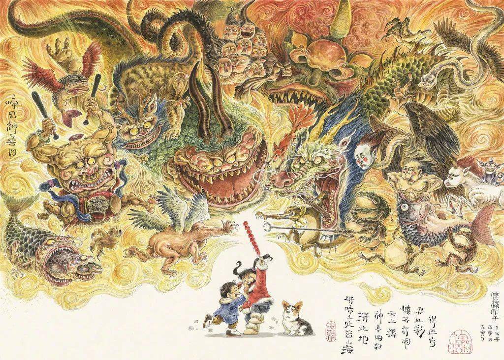 太震撼!85后中国画师笔下的鬼神世界,让人一眼就爱上!_传统