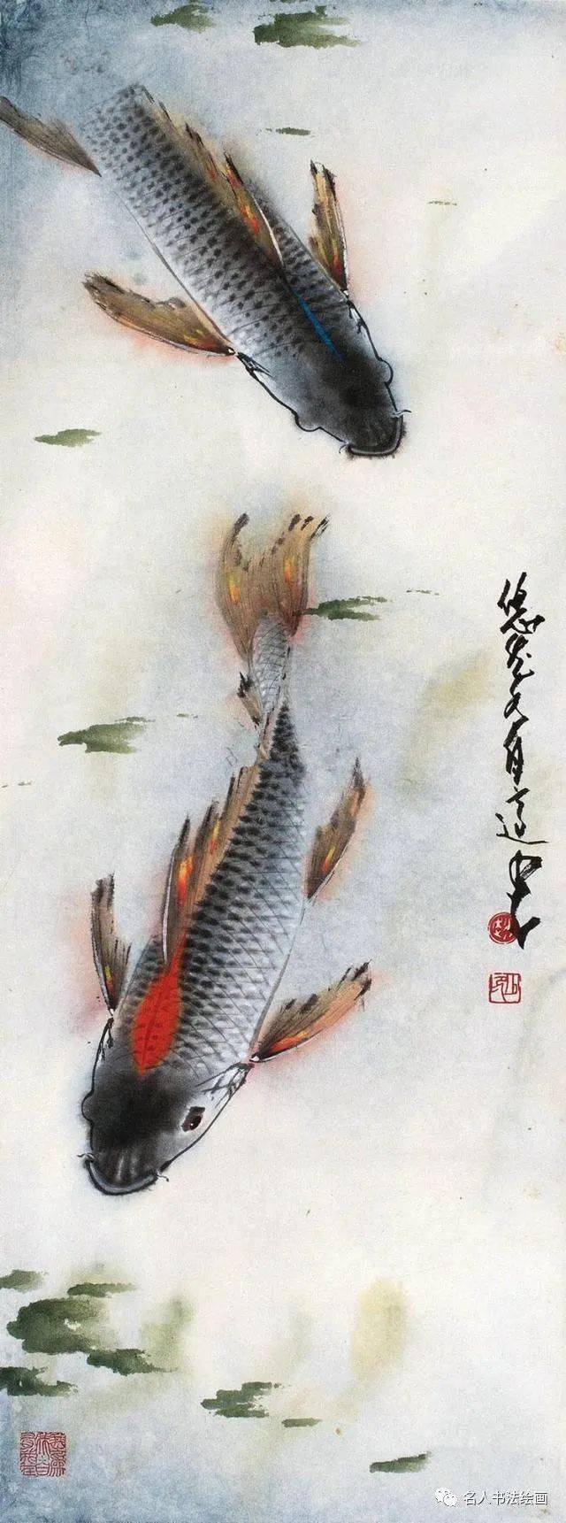 鯰魚的畫法1,蘸取重墨,側鋒用筆,一筆畫出鯰魚的魚身,運筆需靈活.