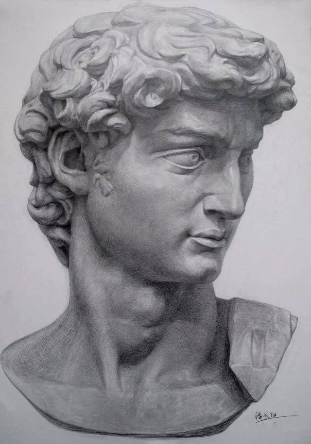 中国艺术教育中的大人物素描大卫石膏像集合