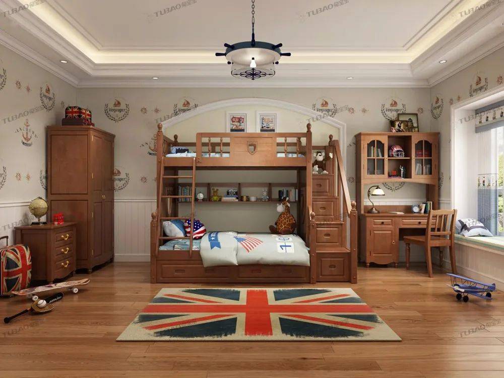 把自带皇室贵族的英伦风格儿童房推荐给大家但儿童房一定要色彩鲜艳才