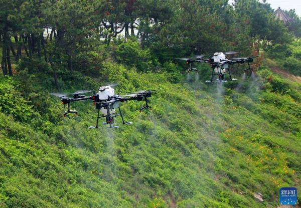 这也是山东省首次运用农林植保无人机进行海岛蚊子,苍蝇的灭杀和预防