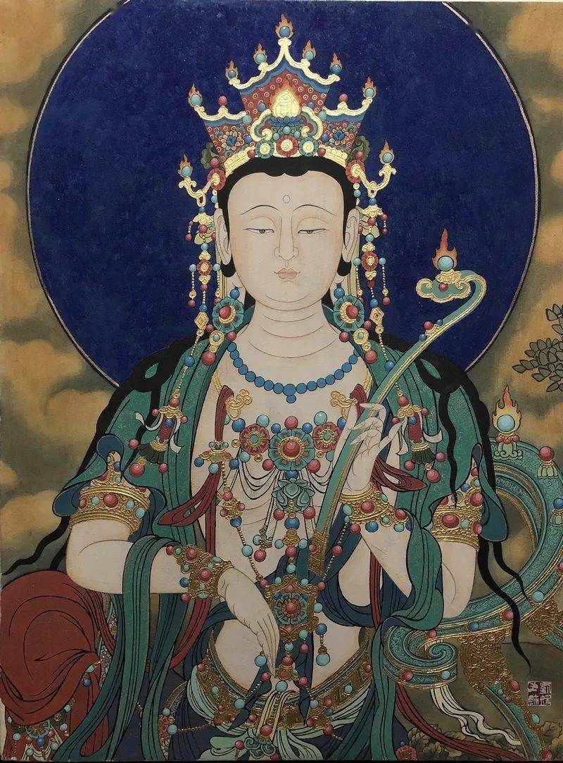 《普贤菩萨》刘媛作品欣赏青岛大众艺术研究院常务副院长青岛花鸟画院