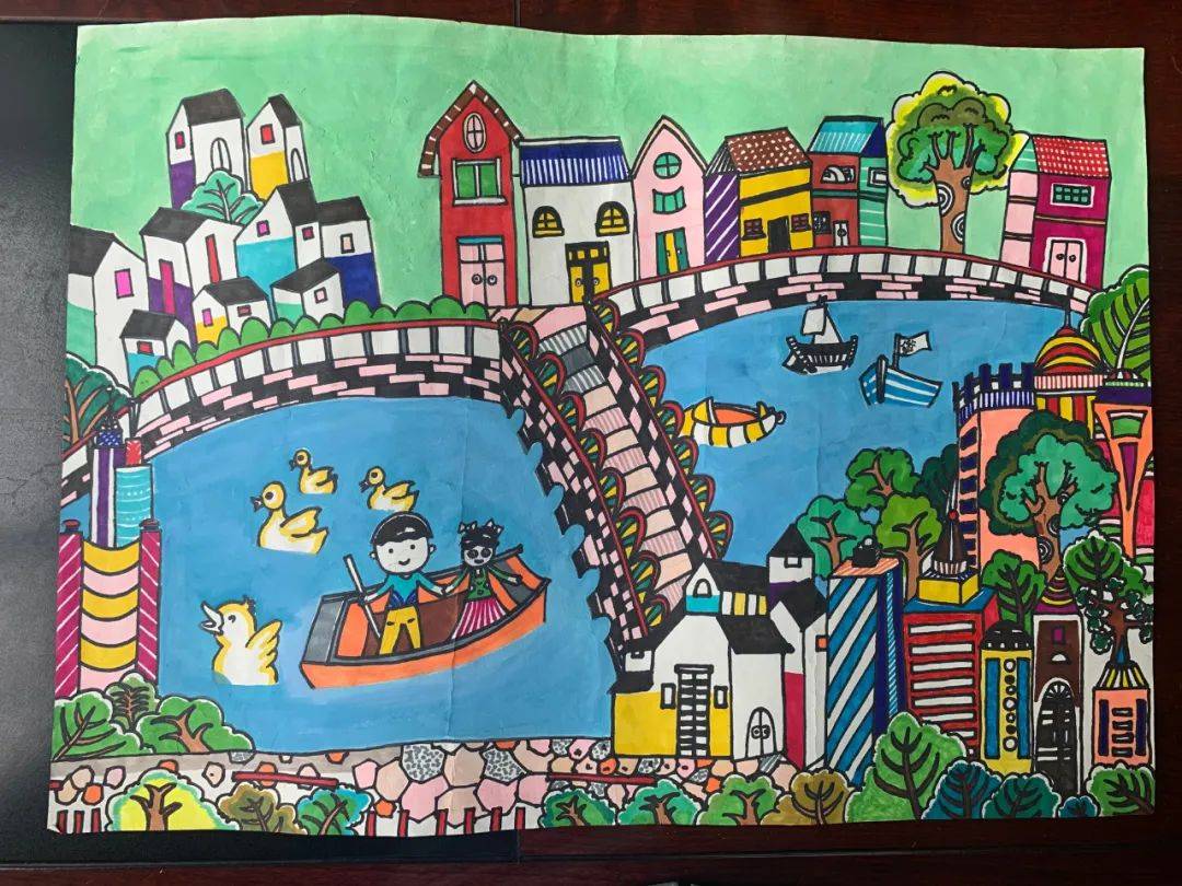 我的家乡绘画六年级图片