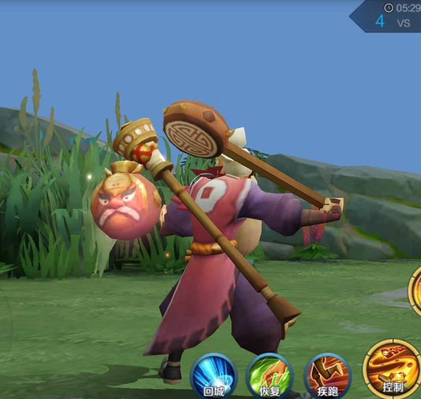 王者荣耀醍醐杖3d视角超可爱老夫子胡须少女心跳跃姿势不要太萌