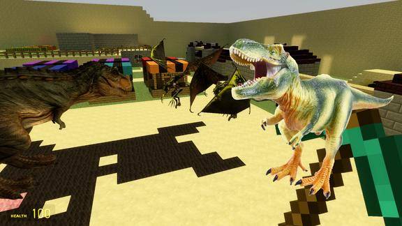 gmod游戏霸王龙被cf幽灵锁定一招给炸死了