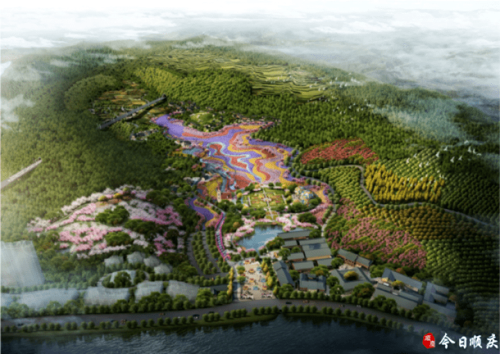 南充再添美景,西河沿线西溪花谷,桃李春风项目开建