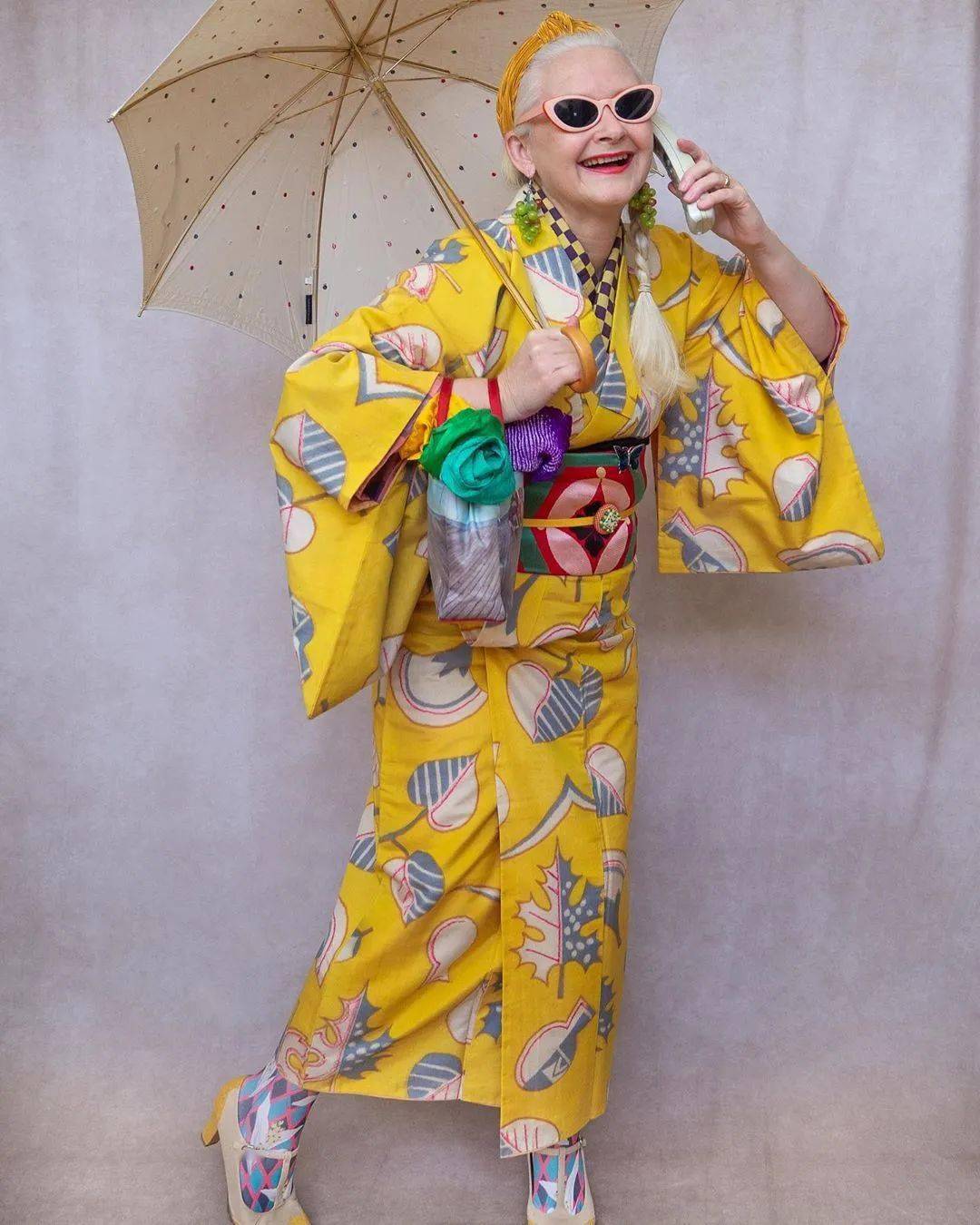 看到一位穿和服美若天仙的外国奶奶 也许穿和服最美的英国老人:sheila