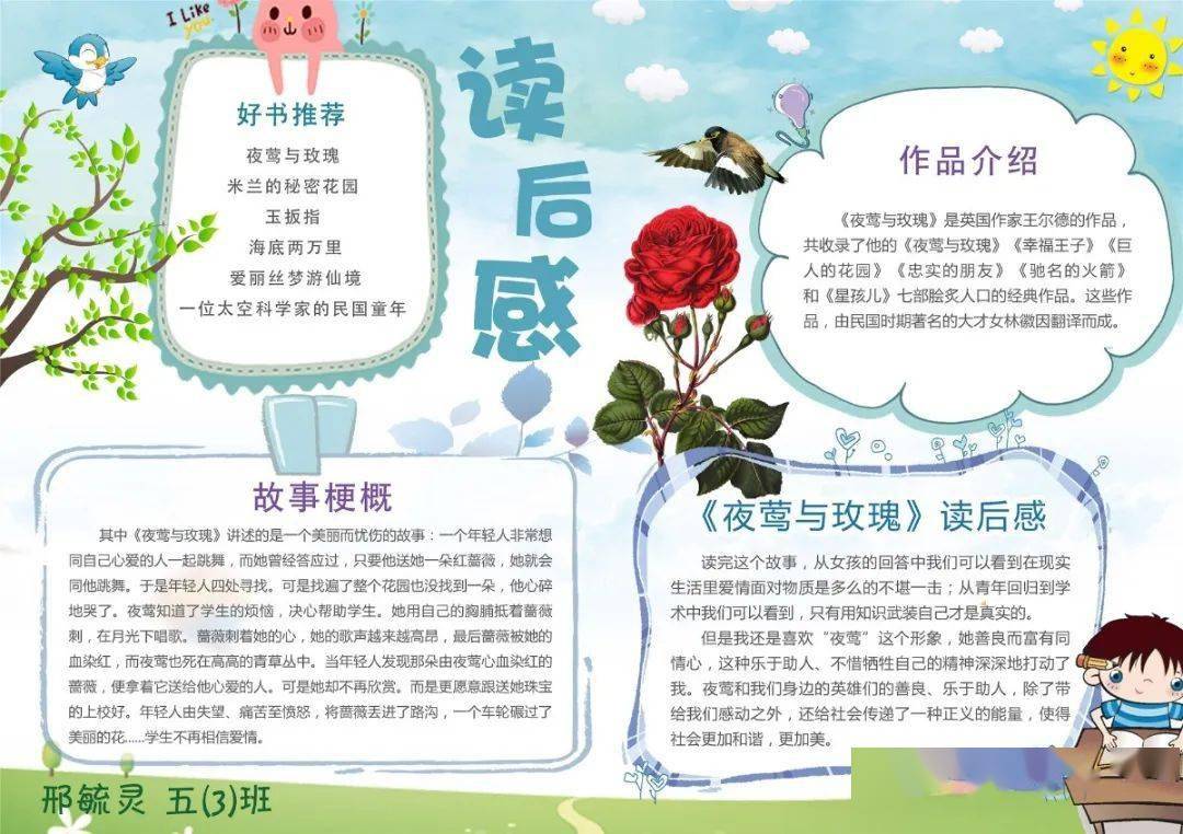 故事大王来啦!同学们还将读书的感受写成了文字.
