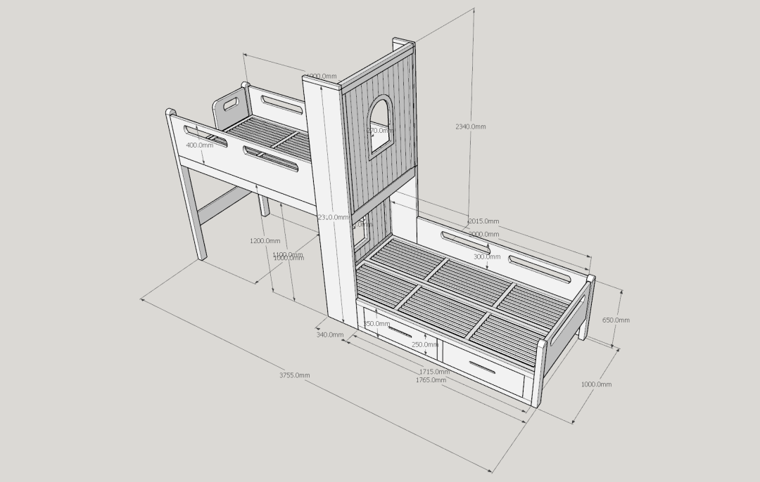 床长和床宽合适,孩子长大后也依然适用得到两张1.