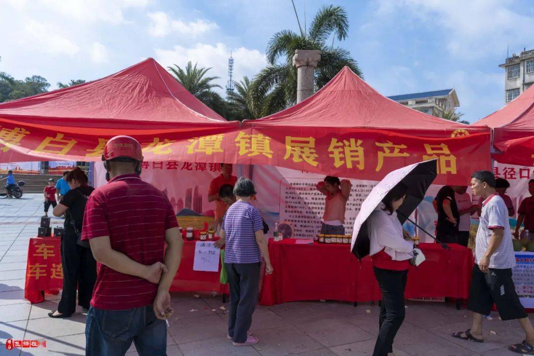 消费扶贫现场热起来博白公园百余个摊位你买了啥